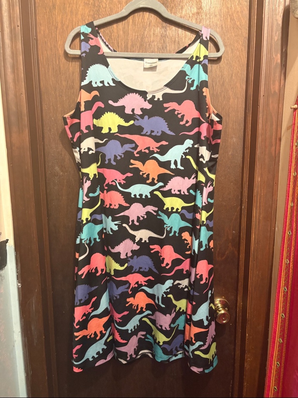 CowCow dinosaur print dress.